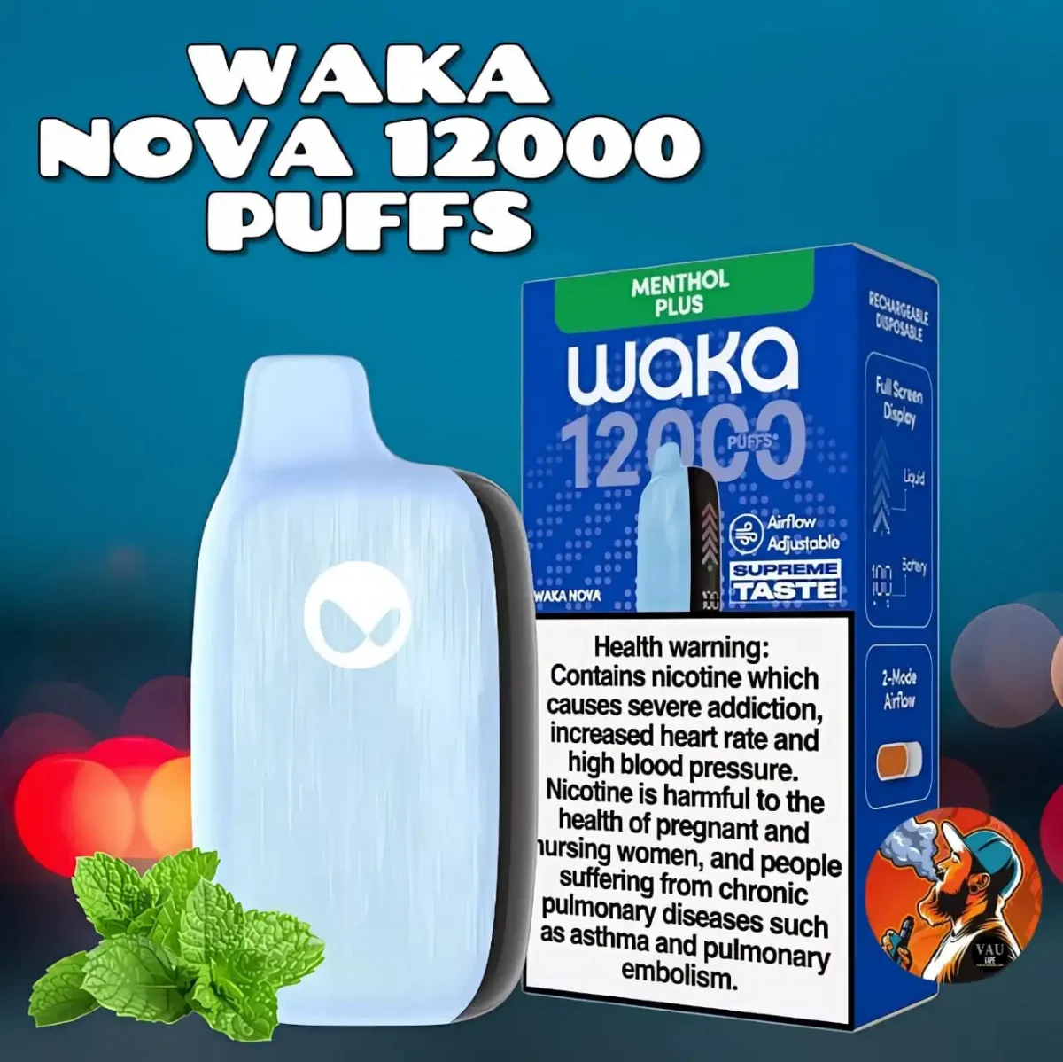 Waka Nova 12000 Puffs Disposable Vape in Dubai UAE