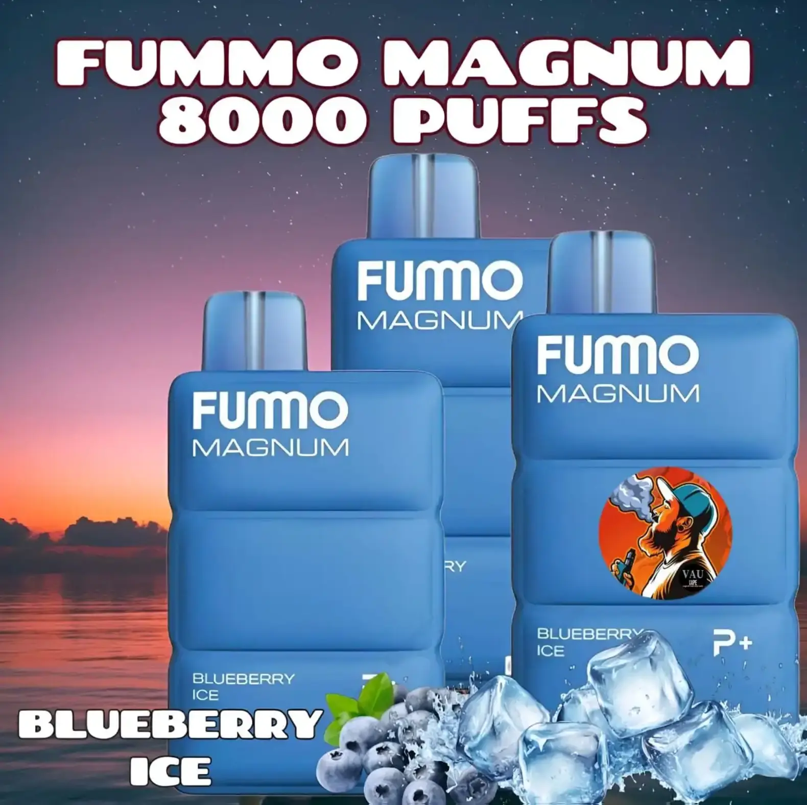 Fummo Magnum Blueberry Ice 8000 Puffs Disposable Vape Flavor in Dubai UAE