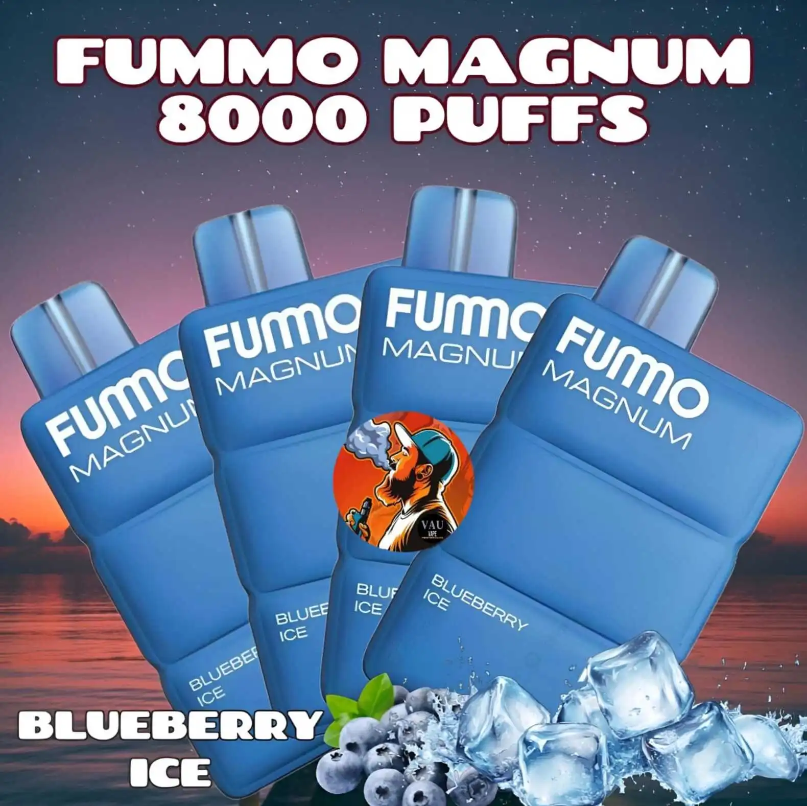 Fummo Magnum Blueberry Ice 8000 Puffs Disposable Vape Flavor in Dubai UAE