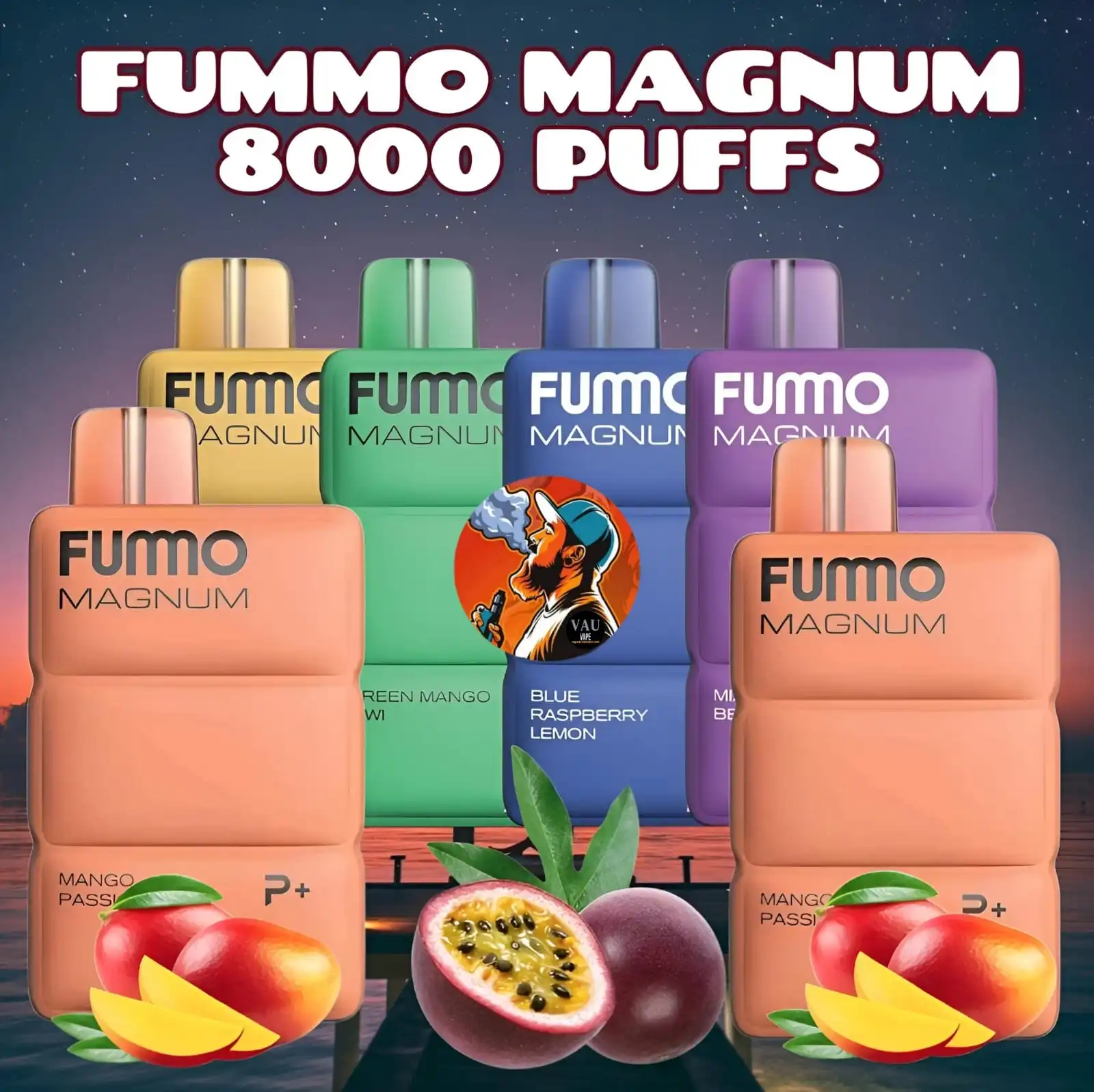 Fummo Magnum Mango Passion Fruit 8000 Puffs Disposable Vape in Dubai UAE