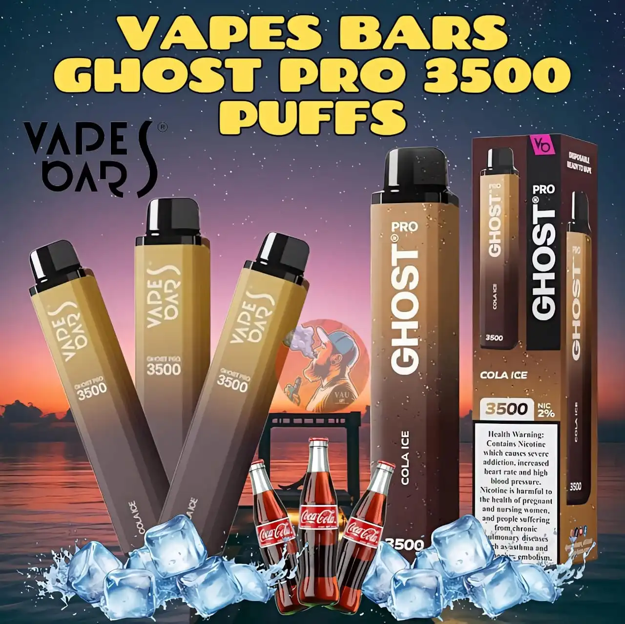 Ghost Pro Cola Ice 3500 Puffs Disposable Vape in Dubai UAE