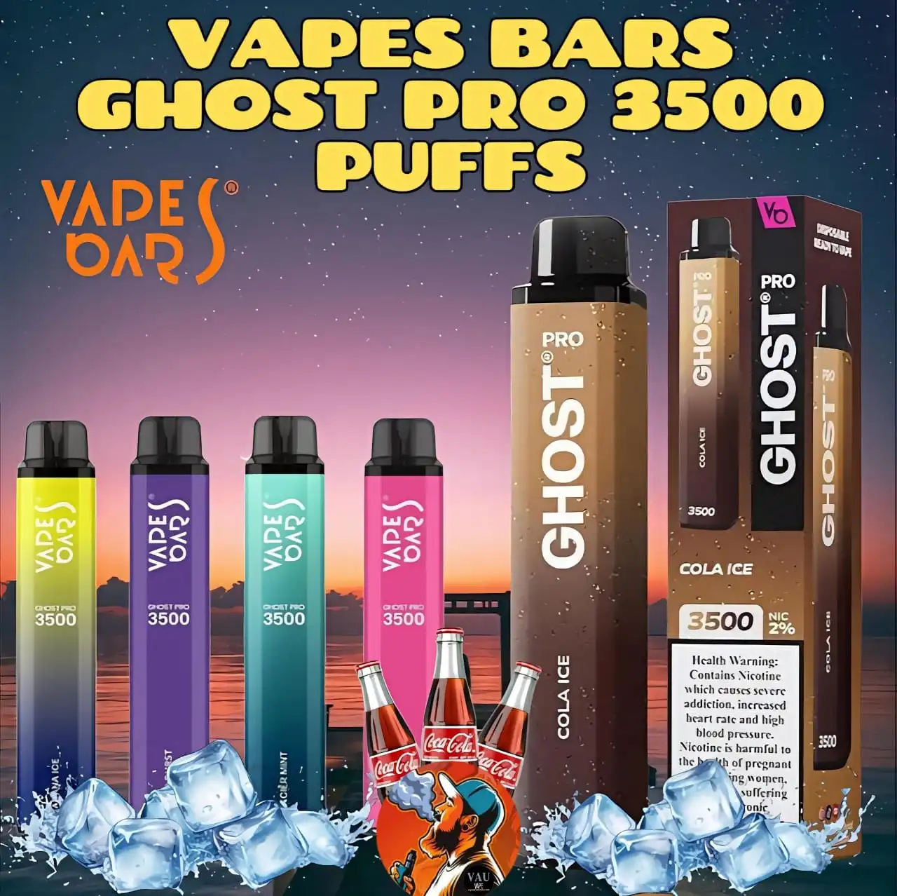 Ghost Pro Cola Ice 3500 Puffs Disposable Vape in Dubai UAE