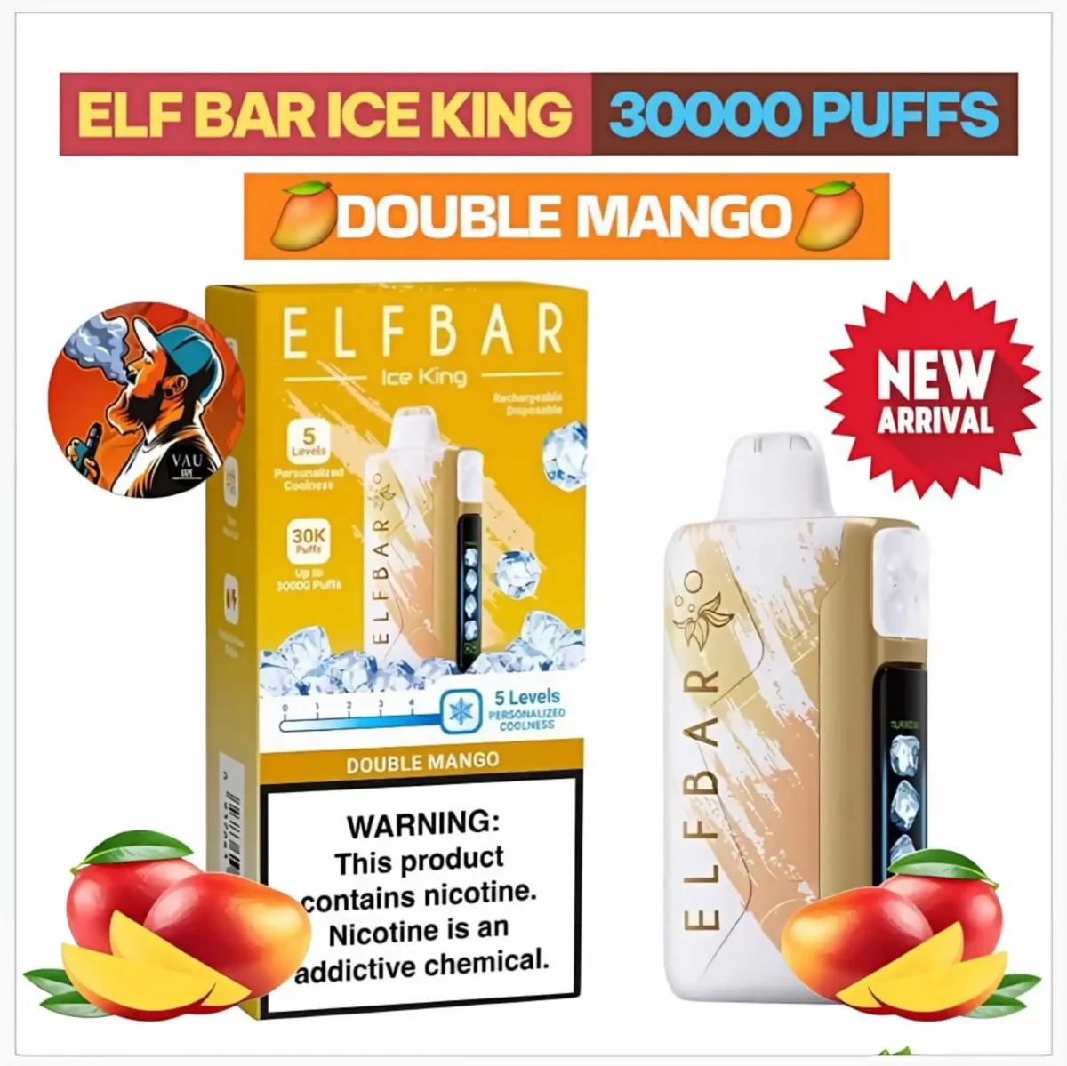 Elf Bar Ice King Double Mango 30000 Puffs Disposable Vape