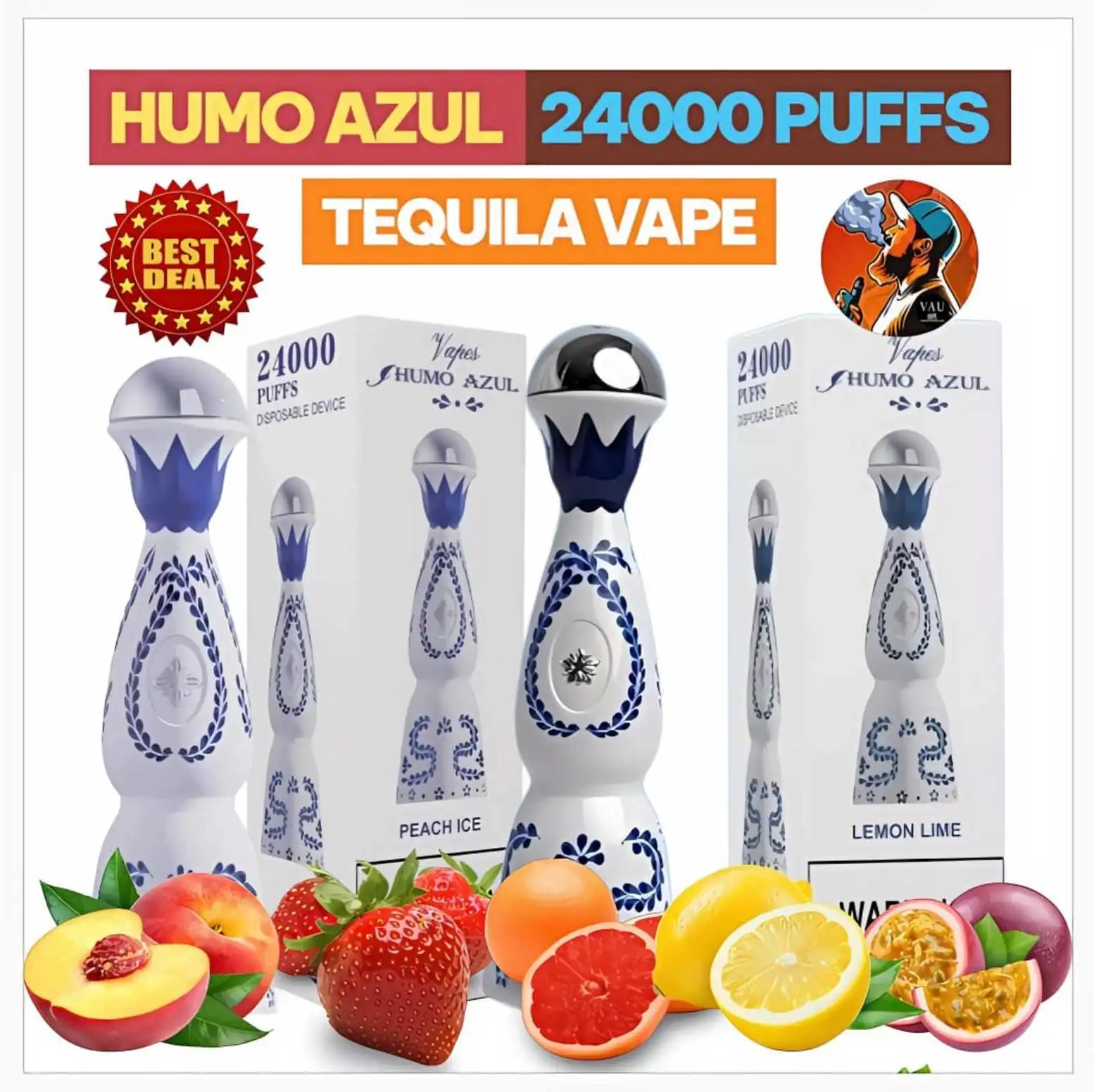 Tequila Vape Humo Azul 24000 Puffs Disposable Vape - Dubai